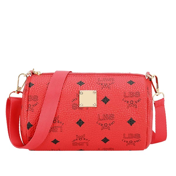 

Metal Decor Letter Graphic Crossbody Bag, Red
