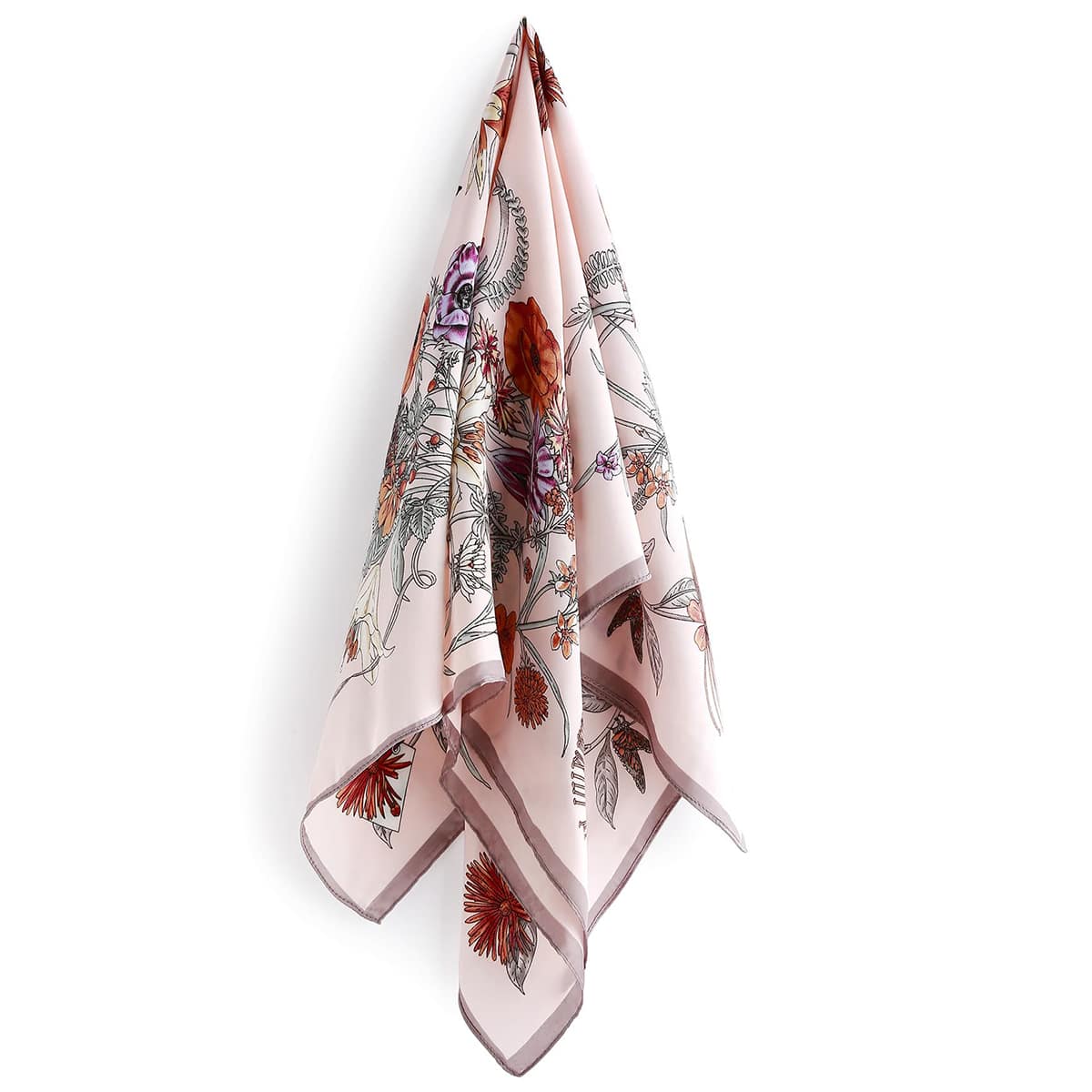 

1pc Floral Bandana, Dusty pink