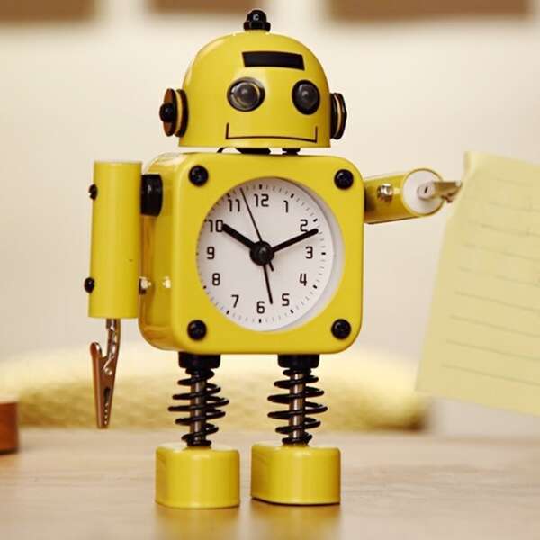

Robot Shaped Alarm Clock, Yellow