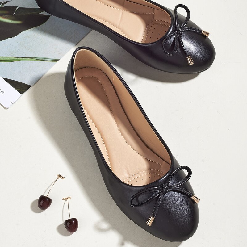 

Bow Knot Ballet Flats, Black