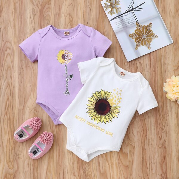

Baby Girl 2pack Floral Print Bodysuit, Multicolor