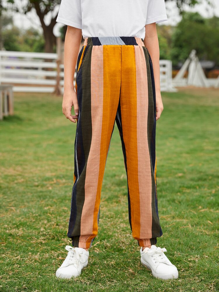 SHEIN 男孩1入組條紋褲子 - 彩色 - 查看 3