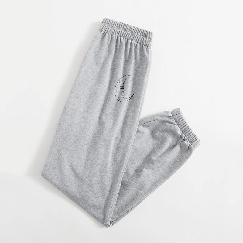 

Moon Graphic Sweatpants, Light grey