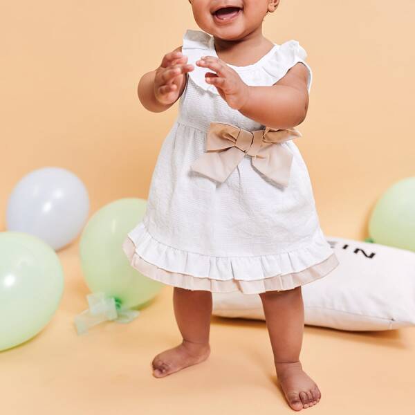 

Baby Girl Bow Tiered Ruffle Hem Top & Shorts, Multicolor