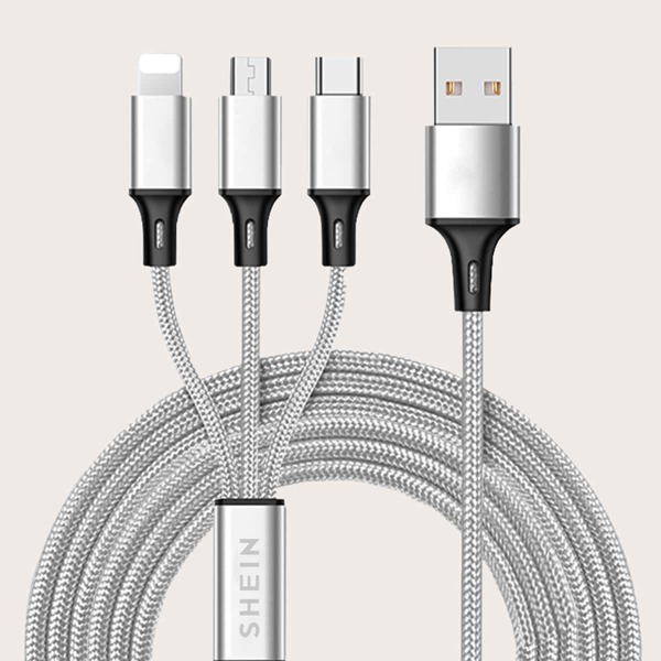 

3 In 1 Data Cable, Silver