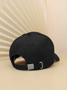 1 Gorra De Béisbol Ajustable Con Bordado De Serpiente Para Hombres, Adecuada Para La Primavera / Otoño / Viajes / Vacaciones En La Playa, Sombrero Juvenil De Estilo Y2k Para La Protección Solar Al Aire Libre - Negro - Ver 3