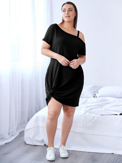 فساتين مقاسات كبيرة التواء  الصاف كاجوال