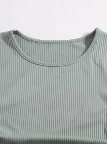SHEIN Unity 素色抽繩連體衣連衣裙 - 薄荷綠 - 查看 3