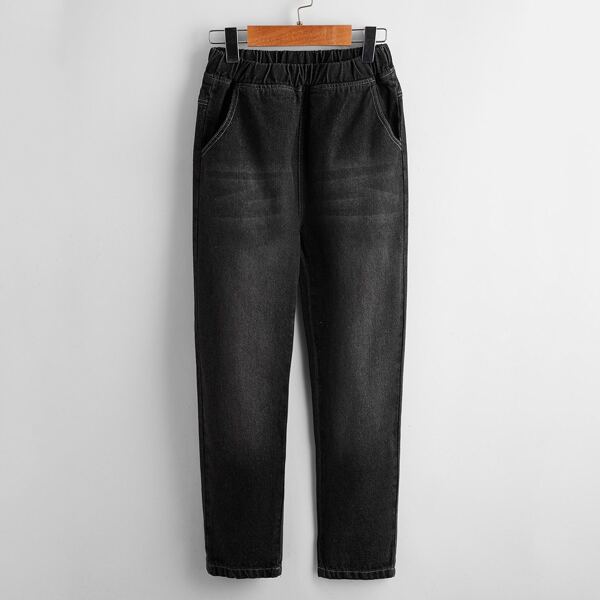 

Boys Washed Straight Leg Jeans, Black