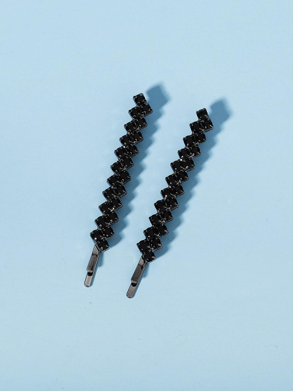 2pcs Rhinestone Decor Hair Clip Street Claw Clips Hair Claws Hair Barrettes, Looks Of Party, Hair Accessories, Head Accessories, Hairpin