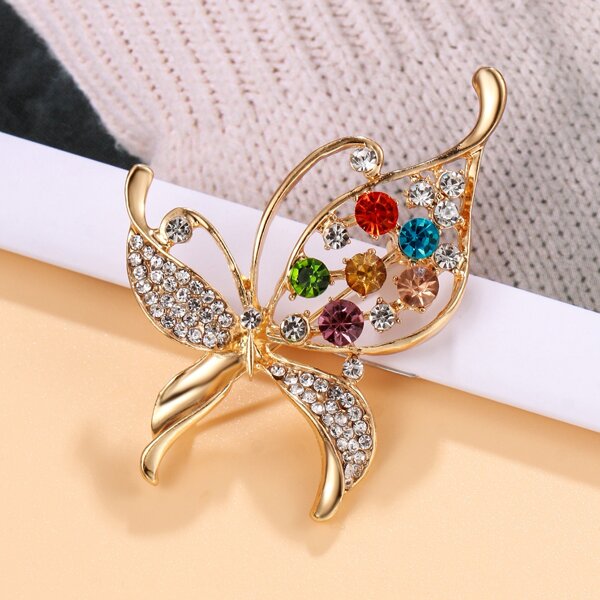 

Butterfly Design Brooch, Multicolor