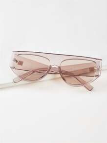 Kính thời trang gọng phẳng với tròng kính màu - Màu be - Xem 2