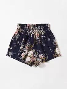 SHEIN VCAY Shorts floral de cintura fruncido - Multicolor - Ver 2