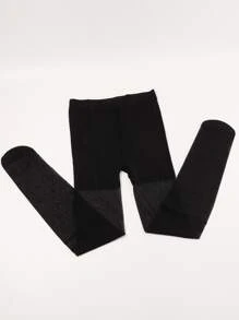 Toddler Girls Butterfly Print Mesh Tights - Black - View 3