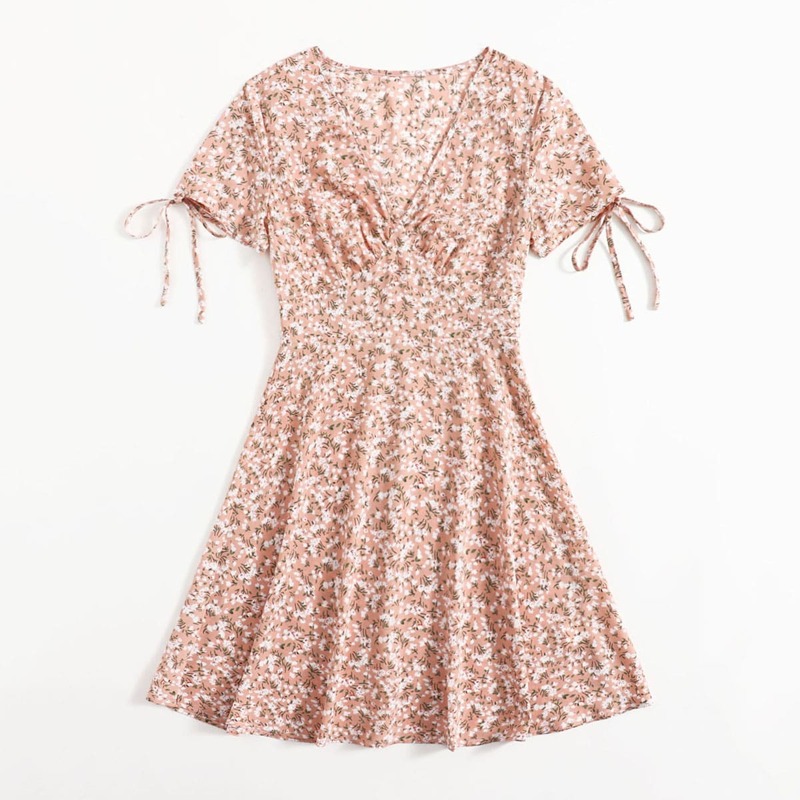 

Ditsy Flower Bow Tea Dress, Multicolor
