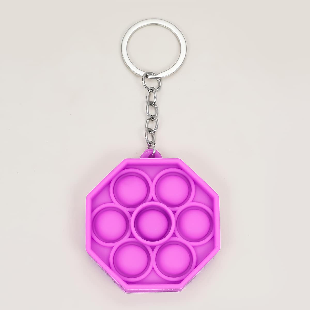 

Octagon Stress Relief Keychain, Purple