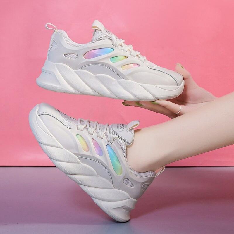 

Ombre Lace-up Chunky Sneakers, Beige