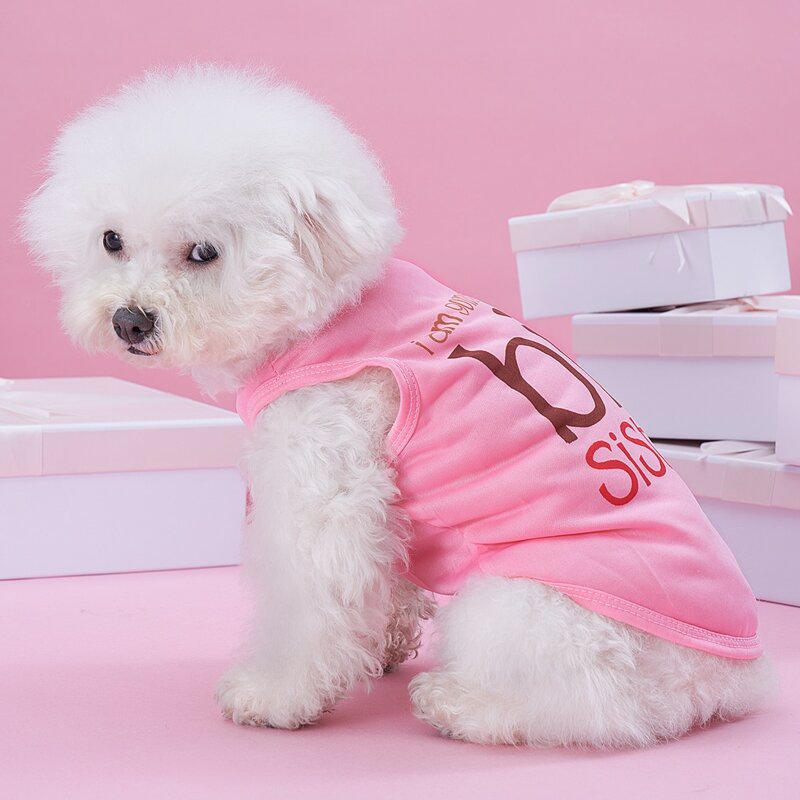 

Slogan Graphic Pet Tank Top, Pink