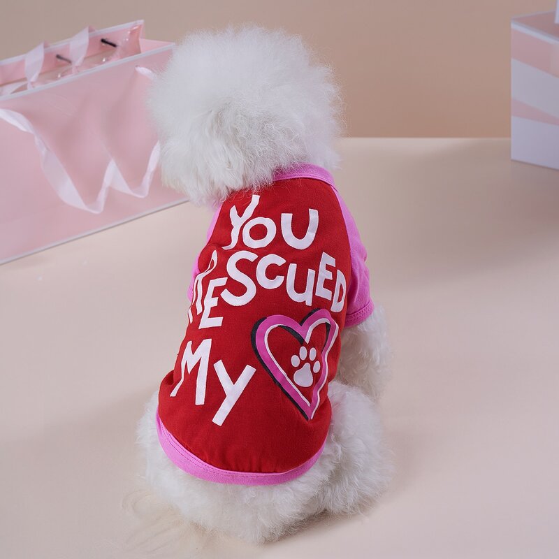 

Slogan Graphic Pet Tee, Red