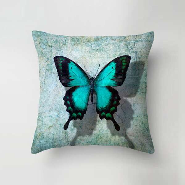 

Butterfly Print Cushion Cover Without Filler, Multicolor