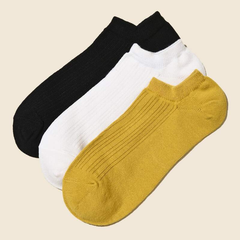 

Guys 3pairs Solid Ankle Socks, Multicolor