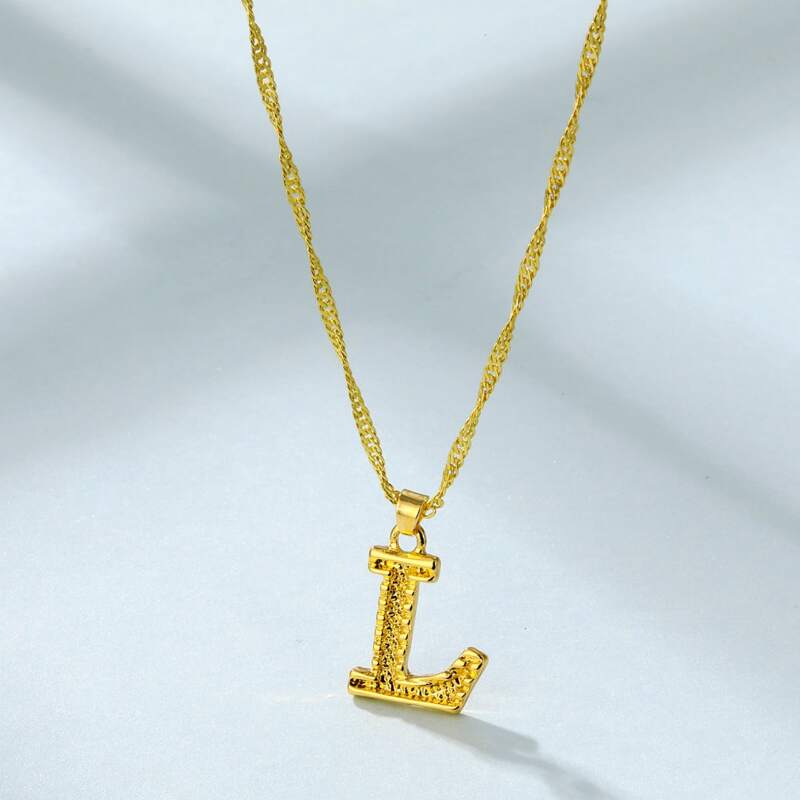 

Letter L Pendant Necklace, Gold