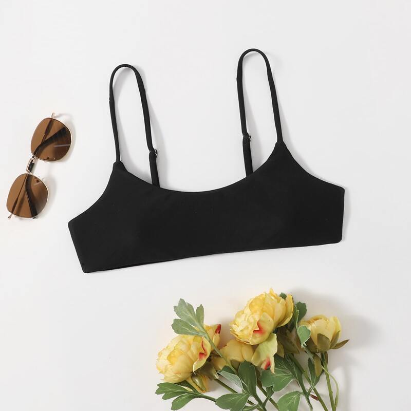 

Solid Bikini Top, Black