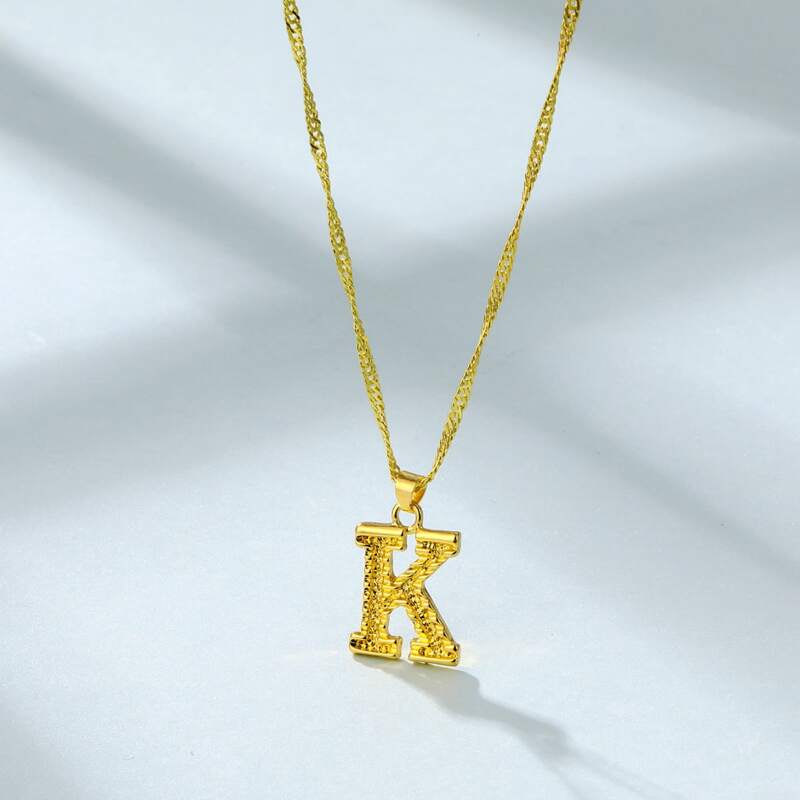 

Letter K Pendant Necklace, Gold