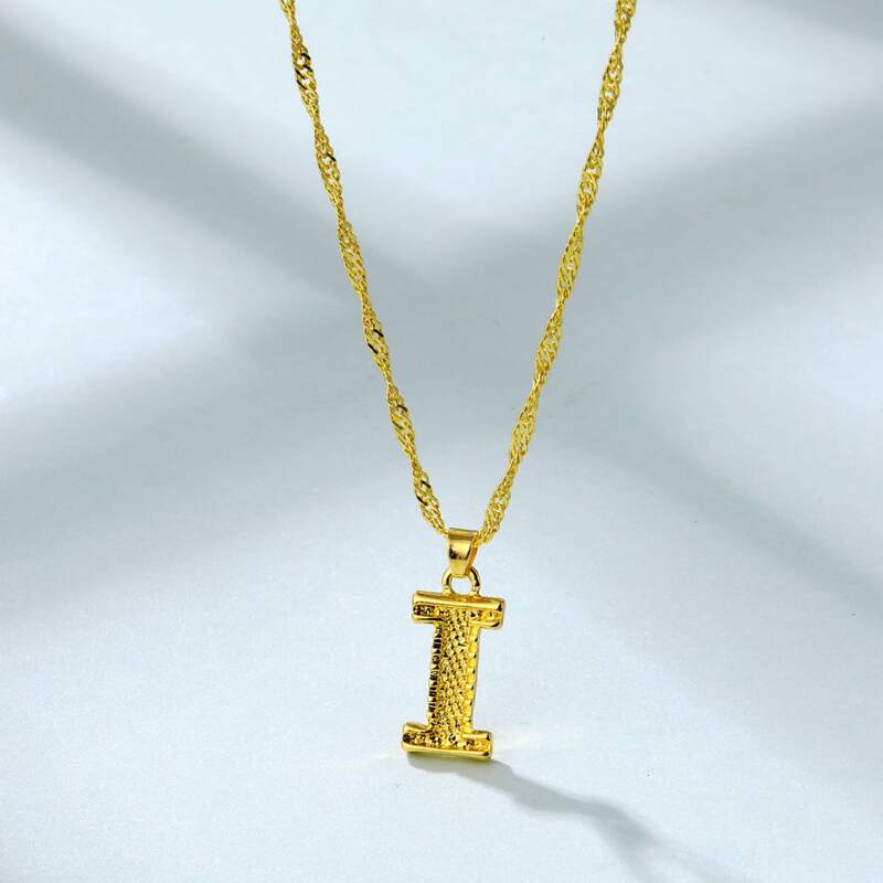 

Letter I Pendant Necklace, Gold