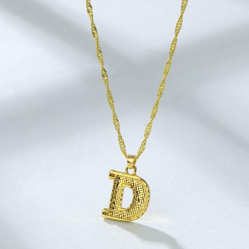 

Letter D Pendant Necklace, Gold