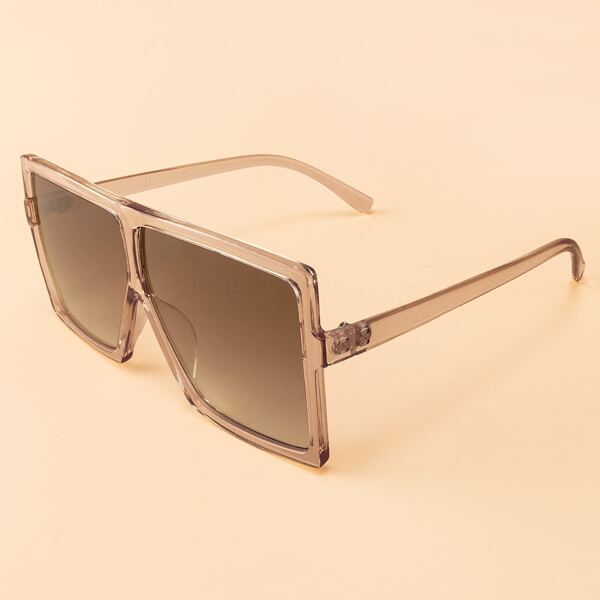 

Men Flat Top Shield Sunglasses, Mocha brown