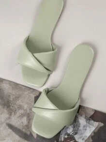 Dép xăng đan màu trơn Đúng mốt - Màu xanh Bạc hà - Xem 2