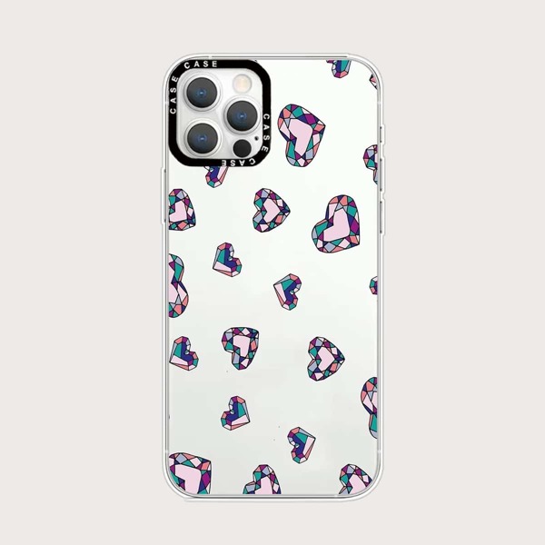 

Heart Pattern Clear Phone Case