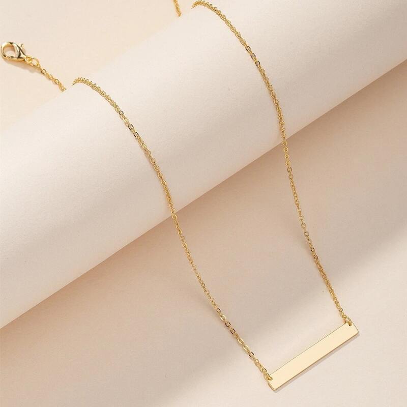 

1pc Metal Charm Necklace, Gold
