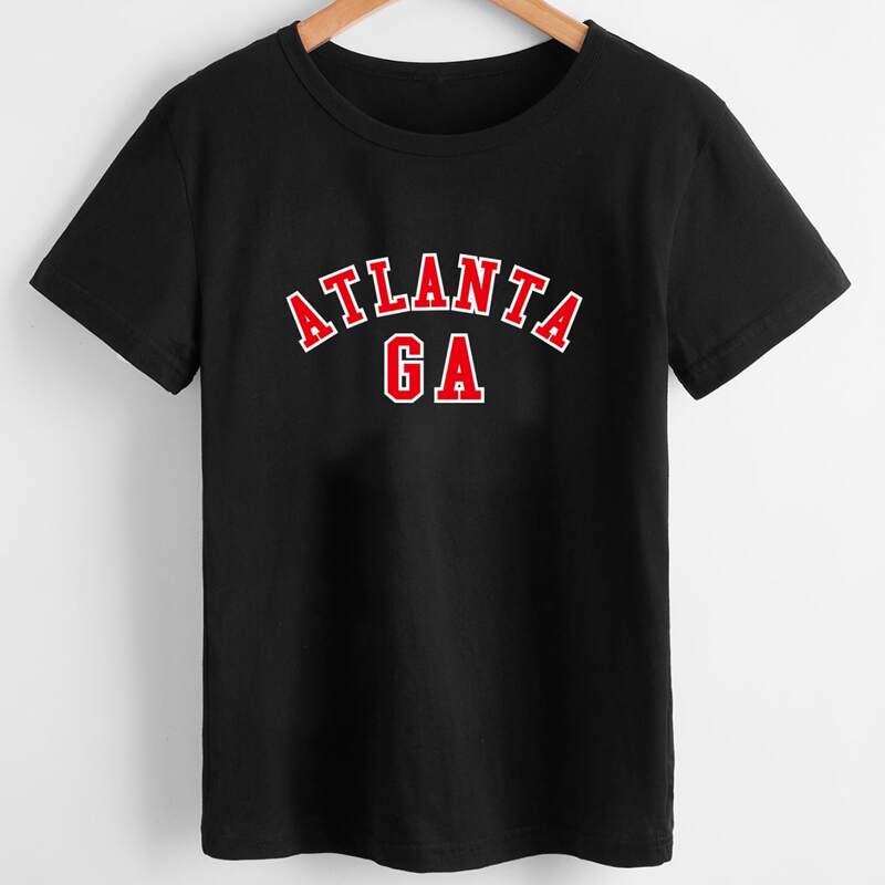 

Letter Print Tee, Black