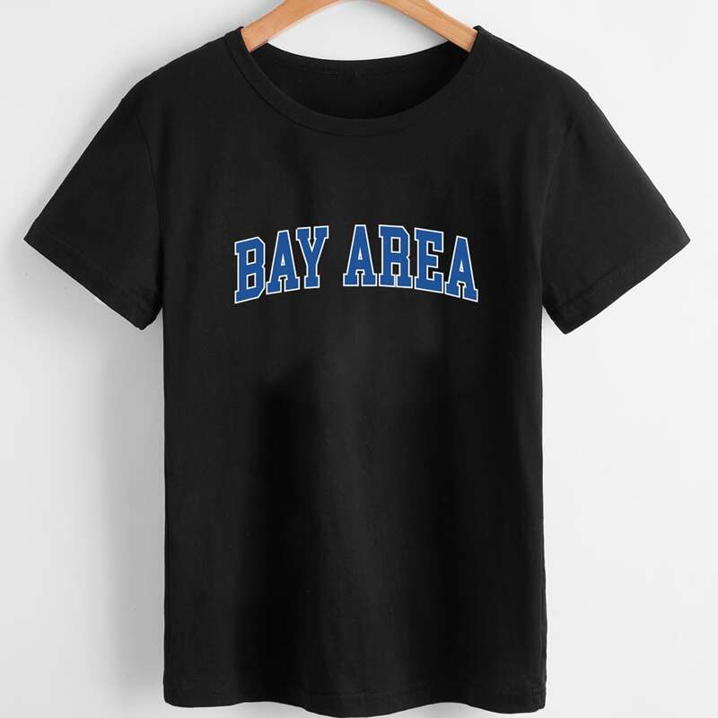 

Letter Print Tee, Black