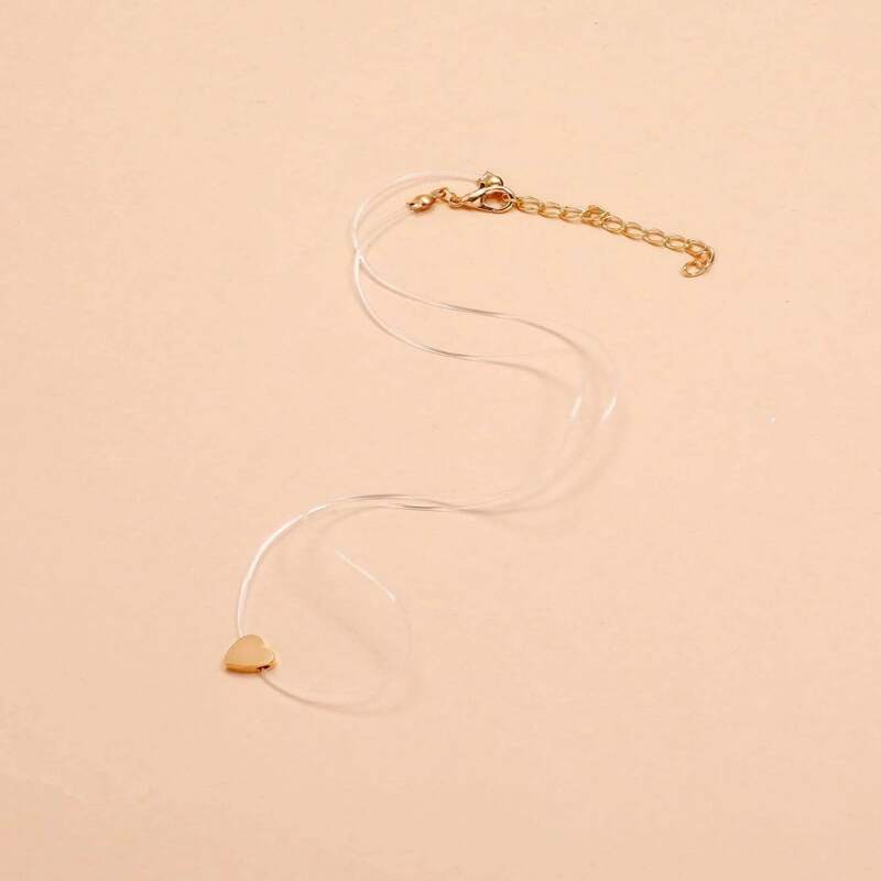 

Heart Transparent Choker, Gold