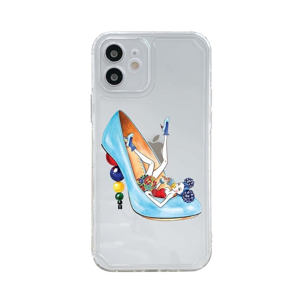 

Girl Print Clear Phone Case, Multicolor