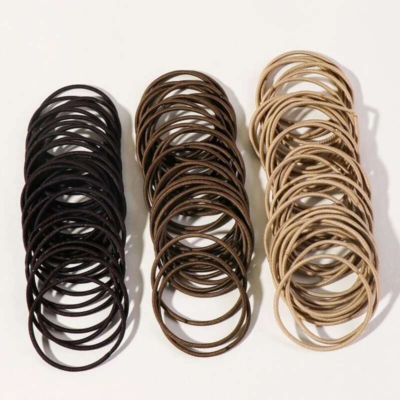 

100pcs Solid Hair Tie, Multicolor