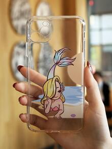 Mermaid Pattern Clear Phone Case - Clear - View 1