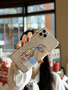 Mermaid Pattern Clear Phone Case - Clear - View 2