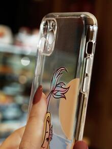 Mermaid Pattern Clear Phone Case - Clear - View 6