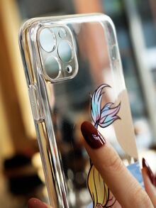 Mermaid Pattern Clear Phone Case - Clear - View 7
