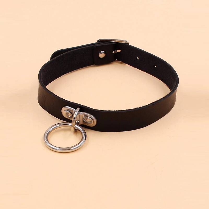 

Ring Decor Choker, Black