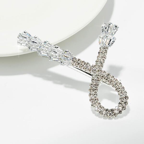 

Zircon Decor Hair Clip, Silver