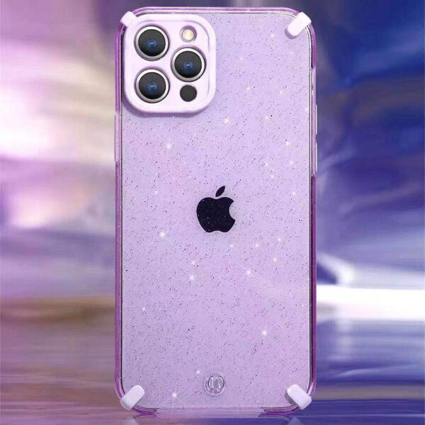 

Glitter Clear Phone Case, Purple