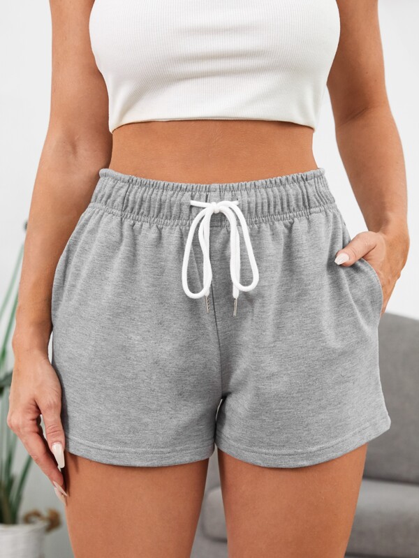SHEIN EZwear Drawstring Waist Track Shorts SHEIN USA