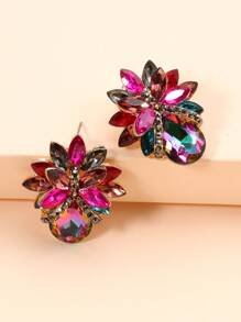 juran Gemstone Decor Earrings - Multicolor - View 2