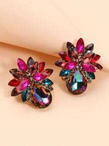 juran Gemstone Decor Earrings - Multicolor - View 3