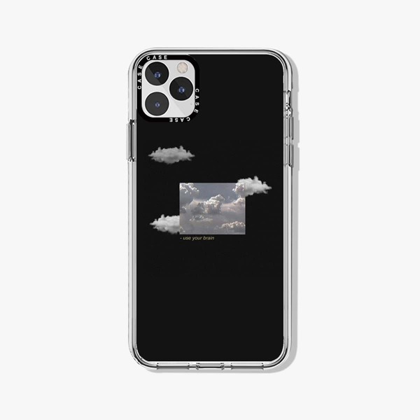 

Cloud Pattern Phone Case, Black and white